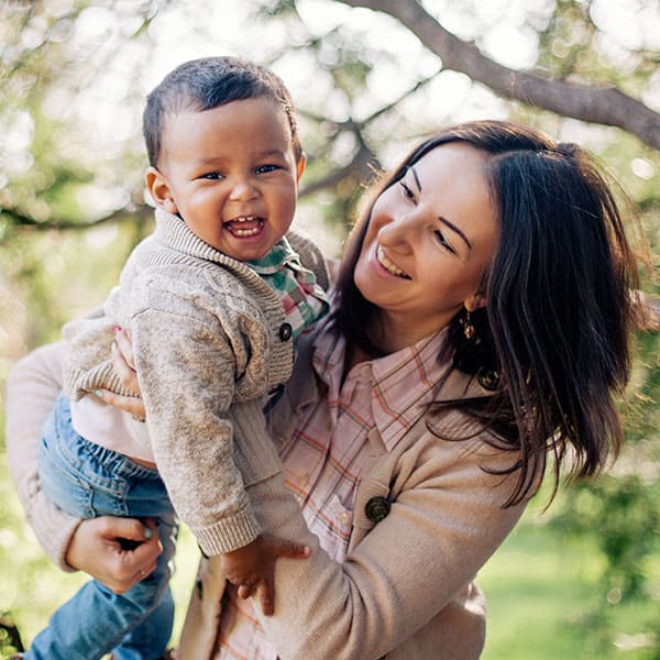 MotherandSonOutdoors Mother with young son outdoors